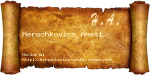 Herschkovics Anett névjegykártya